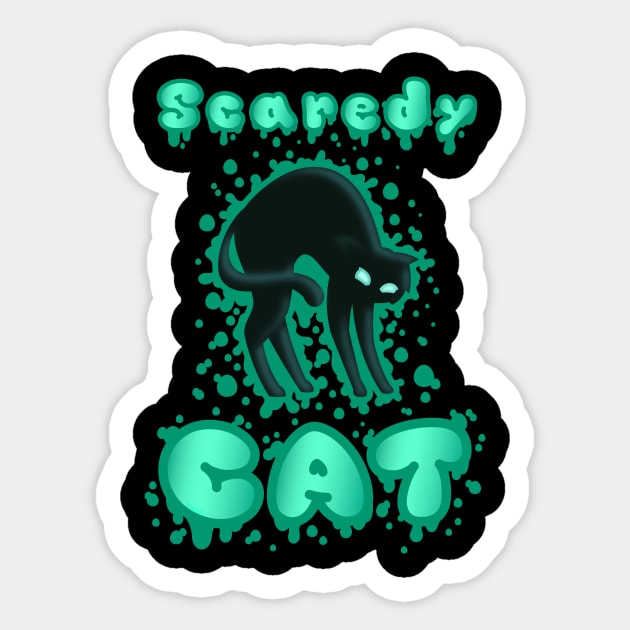 Scardey Cat Sticker by JPenfieldDesigns